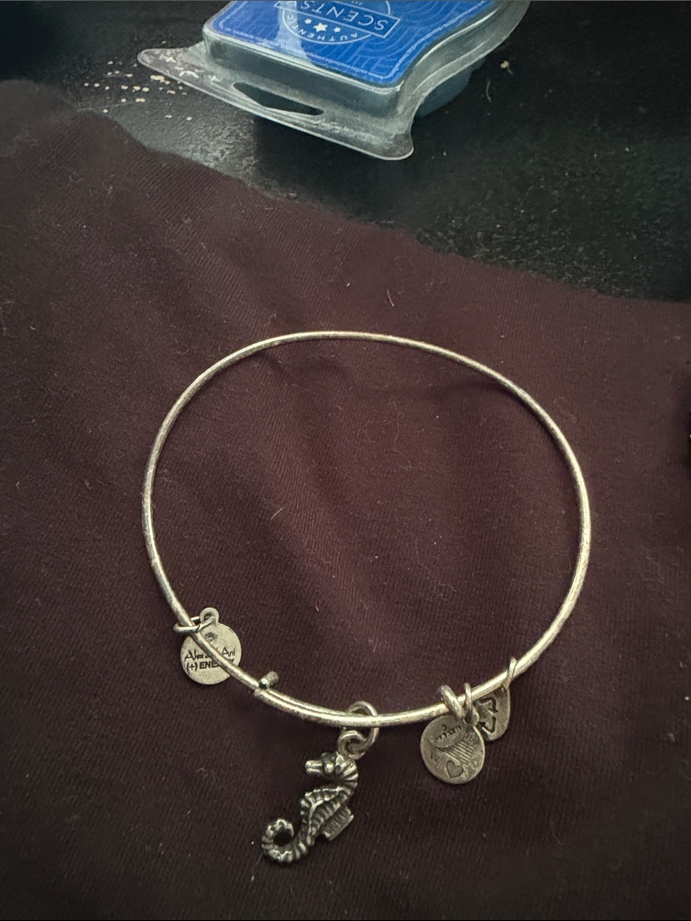 Alex and Ani Silver Seahorse Charm Expandable Bracelet